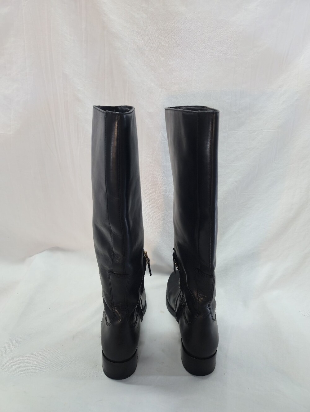 Tory Burch Miller Women's Size 8 Black Leather Pull On Riding Boots - Picture 4 of 9